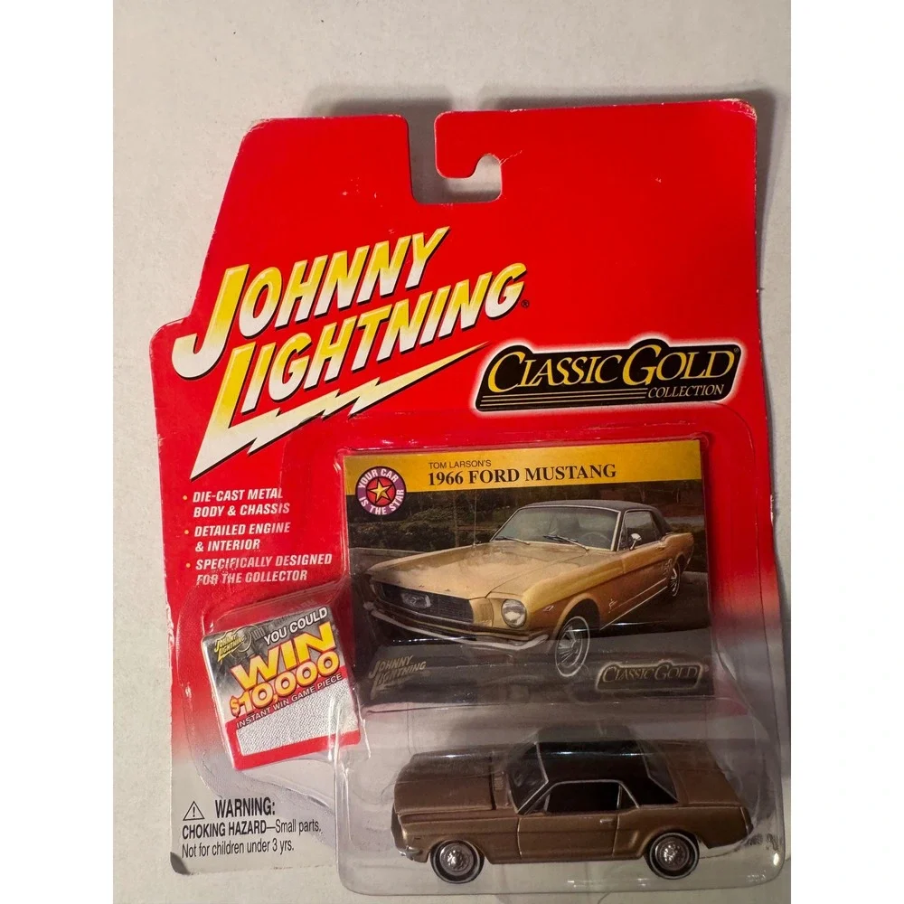 Johnny Lightning Classic Gold 1966 Ford Mustang Gold Die-Cast 404-23 Real Wheels